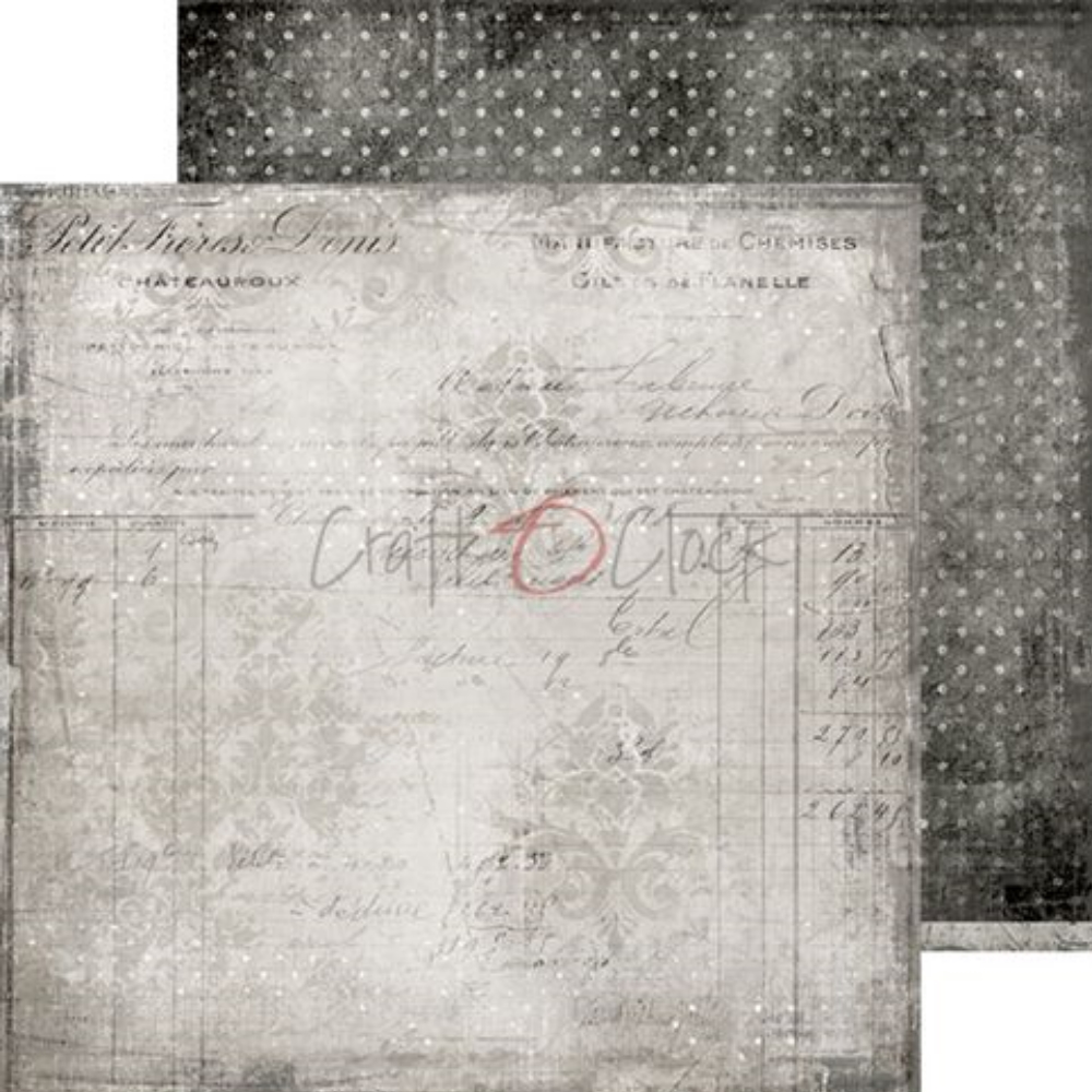 Skrapbukinga papīra kolekcija "Craft O'Clock: Gray Mood", 30.5x30.5 cm, 250g/ m2, 6 divpusējas loksnes, 12 dizaini