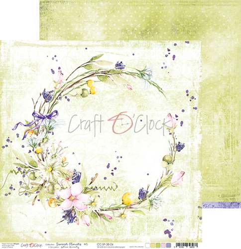 Skrapbukinga papīra kolekcija "Craft O'Clock: Summer Flowers", 30.5x30.5 cm, 250g/ m2, 6 divpusējas loksnes, 12 dizaini