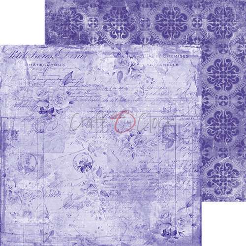 Skrapbukinga papīra kolekcija "Craft O'Clock: Lavender Mood", 15.2x15.2 cm, 250g/ m2, 24 loksnes, 12 dizaini (4x6 divpusējas loksnes)