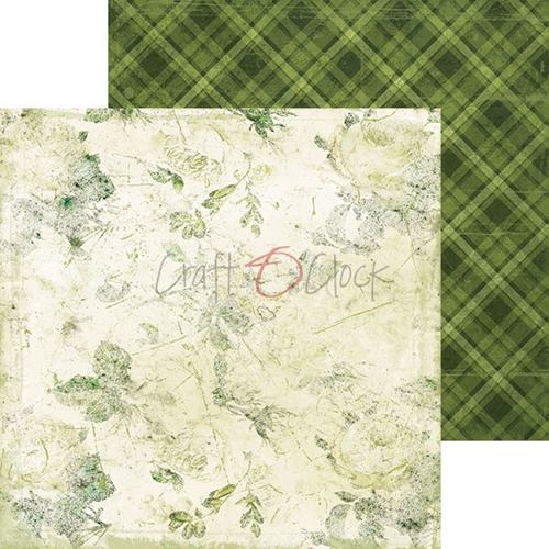 Skrapbukinga papīra kolekcija "Craft O'Clock: Green Mood", 15.2x15.2 cm, 250g/ m2, 24 loksnes, 12 dizaini (4x6 divpusējas loksnes)