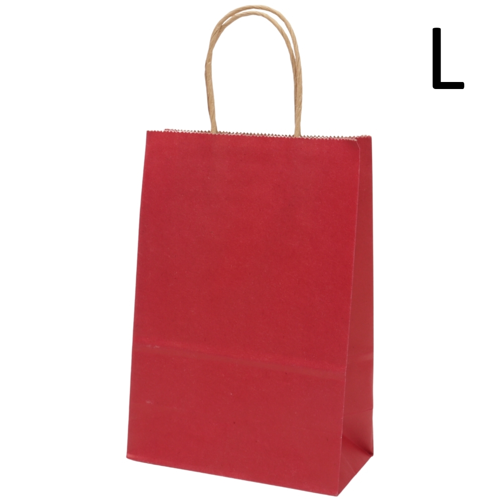Kraftpapīra maisiņš ar vītiem rokturiem "Dark Color - L", 26x32x12cm, 120g/ m2, tumši sarkans #221