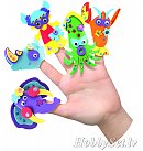 Radošais komplekts putugumijas pirkstiņleļļu izgatavošanai "Finger Puppets Kit-ZOO ANIMALS", 5 tēlu