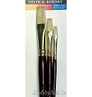 SIMPLY bristle brush set, short handles, 3 brushes (Flat 2,4,8)
