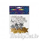 Glitter foam stickers "STARS", 45 pcs, in three colors, ZS