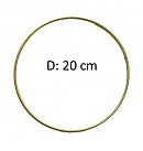 Metāla riņķis, ar pārklājumu, D:20cm, zelta krāsā