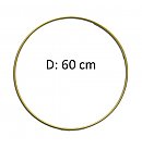 Metāla riņķis, ar pārklājumu, D:60cm, zelta krāsā