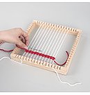 Деревянный ткацкий станок с набором для плетения, квадрат 23x23см, ширина плетения 18см