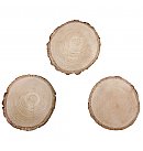 Koka ripas, dabīgas apaļas, D:10-14cm, biezums 1cm, 3gab.