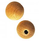 Деревянные шарики D:35 мм, с отверстием D:8 мм с одной стороны, 2 шт.