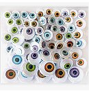 Assorted natural wiggle eyes, 72 pcs.