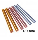 Клеевые стержни цвета металлик, D:7 мм, длина 10 cм, 6 шт.