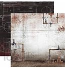 Skrapbukinga papīrs "13@rts: Industrial Zone, Blueprint", divpusējs, 30.5x30.5 cm, 250g/ m2, 1 loksne