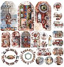 Skrapbukinga papīra kolekcija "Craft O'Clock: Robots Adventures", 30.5x30.5 cm, 250g/ m2, 6 divpusējas loksnes, 12 dizaini