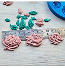 Силиконовая форма "Розы и листья", 18 шт., разных размеров, ок. 0.8-4.5 см