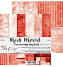 Skrapbukinga papīra kolekcija "Craft O'Clock: Red Mood", 15.2x15.2 cm, 250g/ m2, 24 loksnes, 12 dizaini (4x6 divpusējas loksnes)