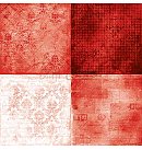 Skrapbukinga papīra kolekcija "Craft O'Clock: Red Mood", 15.2x15.2 cm, 250g/ m2, 24 loksnes, 12 dizaini (4x6 divpusējas loksnes)