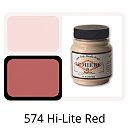 Metāliska krāsa "Lumiere" #574 audumam, ādai, kokam, papīram, 66.54 ml, Hi-Lite sarkana