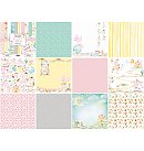 Scrapbooking paper collection "My cute Baby elephant girl", 30.5x30.5cm, 200g/ m2, 10 double-sided sheets