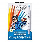 BRUSH & EXTRA FINE набор спиртовых маркеров "Manga Shonen", 12 цветов