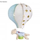Papīra laterna "Gaisa balons", D:30cm, garums 40cm, ar metāla karkasu, 1gab., balta