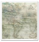 Skrapbukinga papīra kolekcija ''Nautical expedition'', 31x32cm, 200g/ m2, 10 vienpusējas loksnes + 1 loksne birkas
