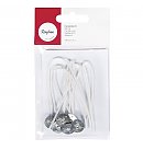 Wicks with metal foot for candles, 150mm, waxed, tab-bag 6 pcs.