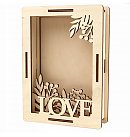3D photo frame "Love - 2", plywood, 21.2x23.2x5cm