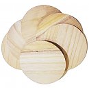 Набор деревянных подставок "Round", D:10см, толщина: 0.5 см, 6 шт.