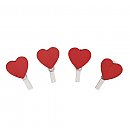 Wooden pegs with heart, 25mm, 12 pcs.