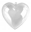 Caurspīdīga akrila sirds, 2 daļas, 8cm
