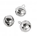 Decorative-Metal bells(spherical), D:15 mm, 10 pcs, platinum